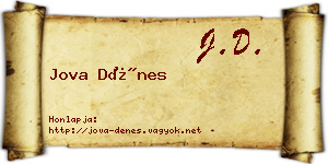 Jova Dénes névjegykártya